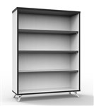 Bookcase Natural White Black Trim 1200mm H x 900mm W x 315mm D 