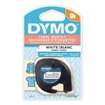 Dymo Label Letratag 12mm x 2m IronOn Black on White
