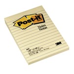 PostIt Notes 660 Lined Notes 101X152mm Canary Yellow 100