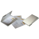 Durable Business Card Box Aluminium 20 Capacity Silver
