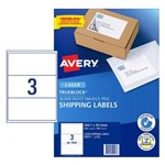 Avery Shipping Label Trueblock L7155 3Up A4 2007X931mm 100 Sheets