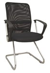 Chair Visitor Medium Mesh Back Black Fabric Seat Chrome Cantilever Base Bla