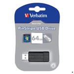 Verbatim USB 49065 Store N Go Pinstrip 20 Drive 64GB Black