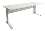 Rapid Span Desk 1500X700 White Metal Frame With Modesty Panel White Top