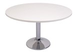 Rapid Table Round 900Mm With Chrome Base White