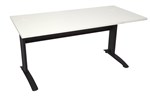 Rapid Span Desk 1800X700 Black Metal Frame With Modesty Panel White