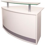 Rapid Modular Reception Counter White With Glass Shelf 1339W X 872D X 935H