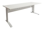 Rapid Span Desk 1200X700 White Metal Frame With Modesty Panel White Top