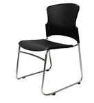 ZING BLACK PLASTIC SEAT BACK SLED BASE STACKABLE CHAIR