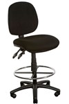 YS07D Task Drafting Chair Black Fabric 2 Lever No Arms