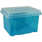 Italplast Storage Box Clear Base And Lid 360Wx450Lx285Hmm 32L Blue