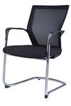 Rapid Wmcc Mesh Back Cantilever Visitor Chair With Arms Black