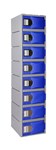 Steelco Eight Tier Full Height 1800Mmh X 385Mmw X 500Mmd Blue Doors Grey Ca