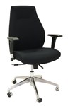 Rapid Swift High Back Task Chair 130Kg Black Fabric Chome Base