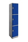 Locker 3 Door Abs Plastic 1940Hx380Wx500D Blue