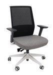 Rapid Motion Task Chair Grey Seat Adj Arms White Base