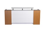 Rapid Marquee Reception Counter 2400mm W x 855mm D x 1150mm H Gloss White  Zebra