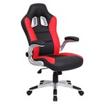 Ys Xr8 Racing Chair Black  Red Pu Arms Chrome Base Arms