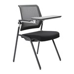 Lanza Chair Stackable Mesh Back Black Rh Writing Tablet 4 Leg Castors Seat