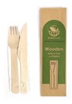Envirochoice Wooden Cultery Set Knife Fork Napkin Ctn 400