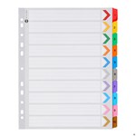 Marbig Dividers Manilla A4 110 Tab Reinforeced Extra Wide Multi Colour