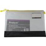 Protext Mesh Pouch With Zipper And Note Card Holder A4 Clear
