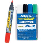 Artline 577 Whiteboard Marker Bullet 3mm Wallet 4