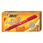 Bic Retractable Ballpoint Pen Softfeel Box 12 Red