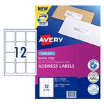Avery Quick Peel Address Labels SF L7164 12Up 635X72mm 100