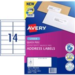 Avery Quick Peel Address Labels SF L7163 14UP 100
