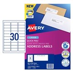 Avery Quick Peel Address Labels Sure Feed L7158 64X267mm 30Up Bx 100