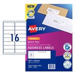 Avery Quick Peel Address Labels Sure Feed J8162 991X34mm 16Up Bx 50