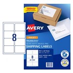 Avery Shipping Labels Trueblock J8165 991X677mm Inkjet White 8Up Bx 50