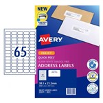 Avery Quick Peel Address Labels Sure Feed J8651 381X212mm 65Up Bx 50