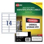 Avery Labels Laser Heavy Duty L7063 Permanent 991X381mm White 14Up Pk 25