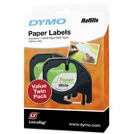 Dymo Tape Letratag Paper 12mm White Twin Pack