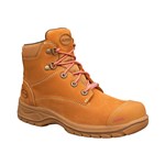 Oliver Womens ZipUp Safety Boots With Rubber Sole Wheat