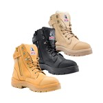 Steel Blue Southern Cross ZipUp Safety Boots With TPU Sole And Scuff Cap 