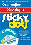 Sellotape Sticky Dots Adhesive 10mm Pack 64 Removable