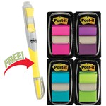 PostIt Flags 680PPBGVA Value Pack Highlighter 25X43mm Bright Ass Pack 4