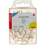 Esselte Push Pins 10X9mm Pack 50 Clear
