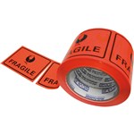 Stylus Tape Printed Fragile Perforated 75mmx50M Fluoro Orange 500 Labels
