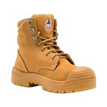 Steel Blue Womens Argyle LaceUp Safety Boots With Nitrile Sole  Bump Cap Wheat 
