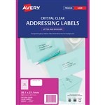 Avery Laser Labels L755125 Crystal Clear 381X212mm 65Up Pack 25