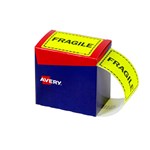 Avery Labels Dispenser Pack 996 X 750Mm Fragile Rectangle Fluoro Yellow