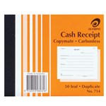 Olympic 714 Duplicate Cash Receipt Carbonless 5X4 125X100mm 50 Leaf