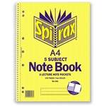 Spirax Notebook 596 A4 5 Subject 125 Leaf