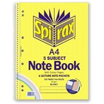 Spirax 596C Notebook 5 Subject Coloured A4 250 Pages