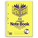 Spirax 599 Notebook 3 Subject 300 Page A4