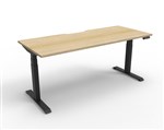 Boost  1P Sit Stand Desk 1200x750mm Nat Oak Top Black Frame